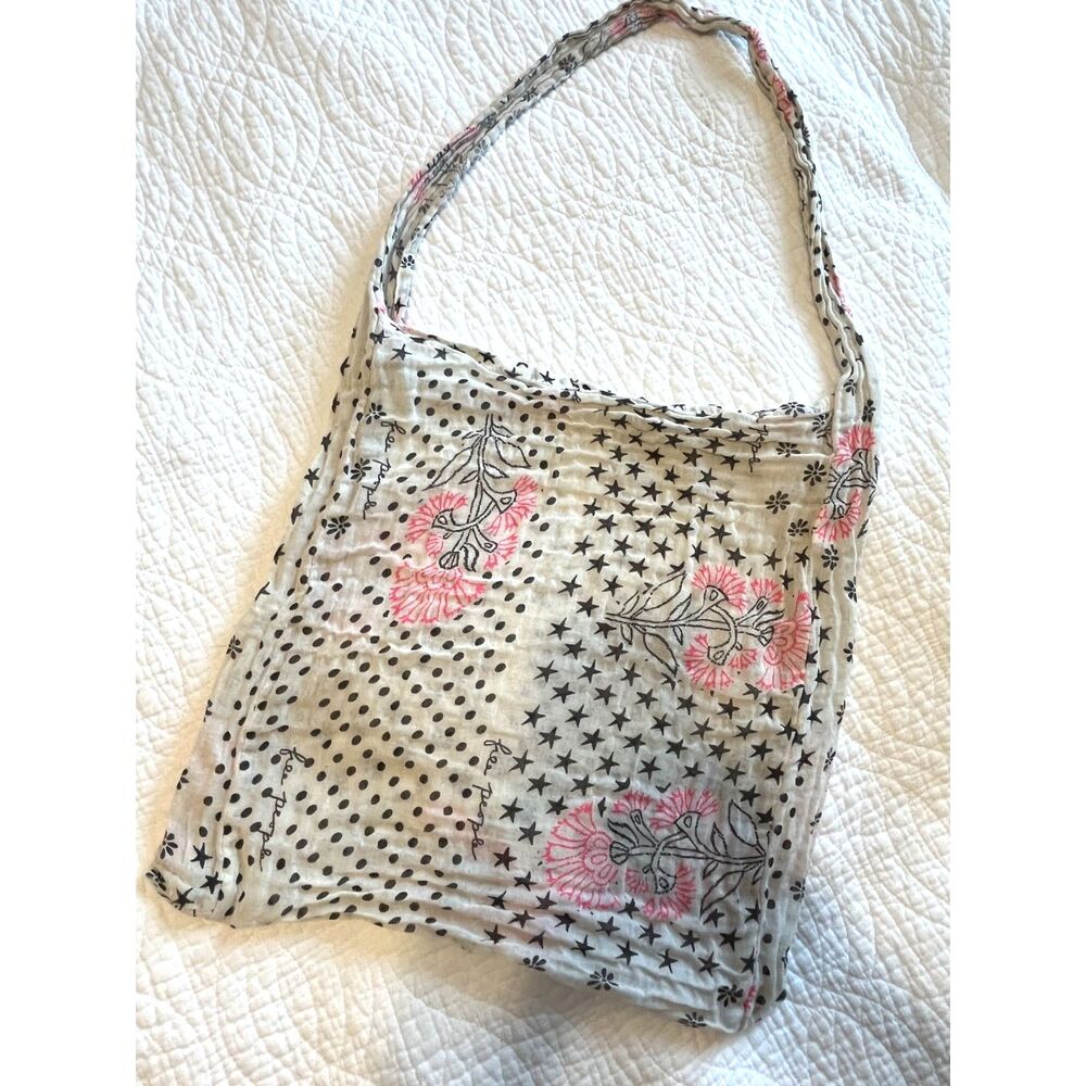 Free People Bag Gauze Boho Reusable Shopping Floral Tote Beach Travel Bohemian